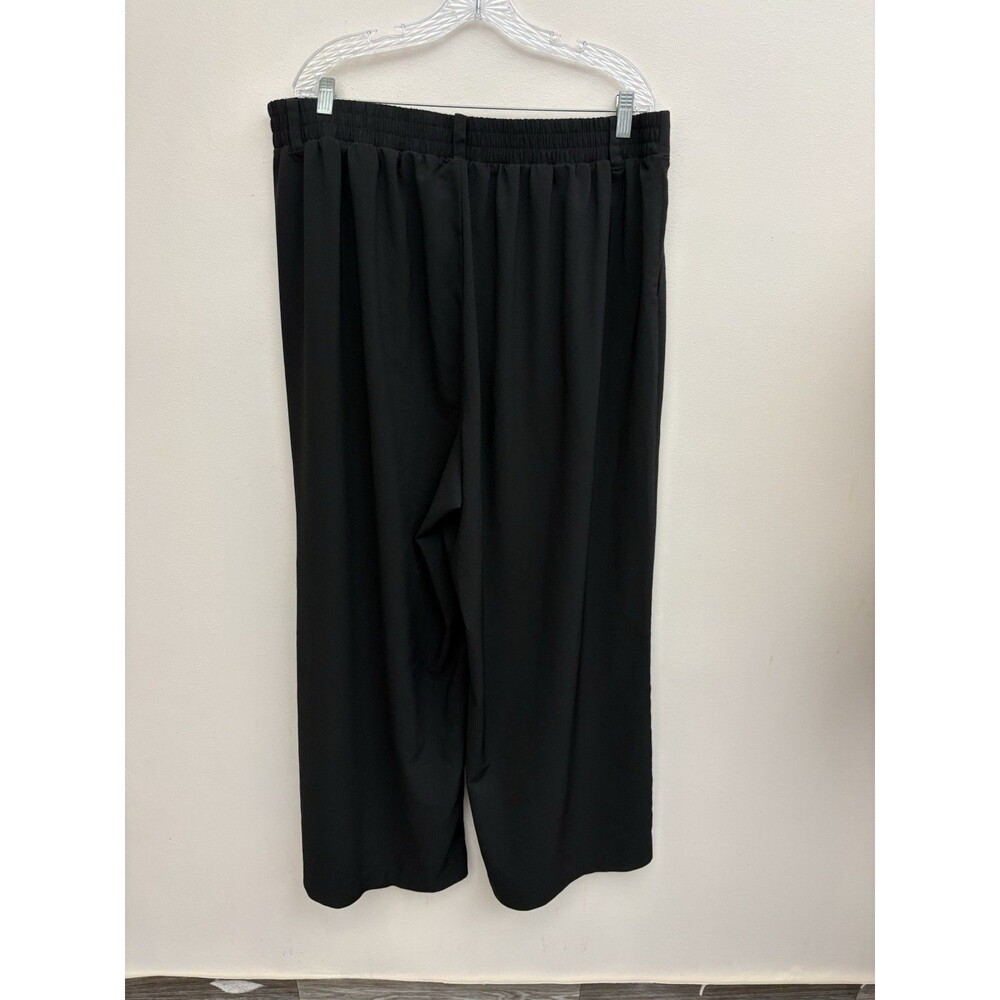 Studio By Torrid Womens 20 Plus Wide Leg Pants High Rise Black Polyester Blend - Picture 2 of 10